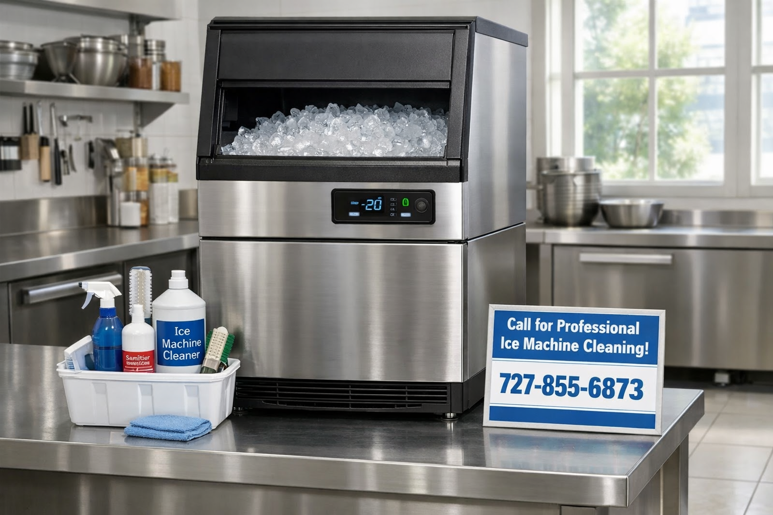 Professional cleaned ice machine