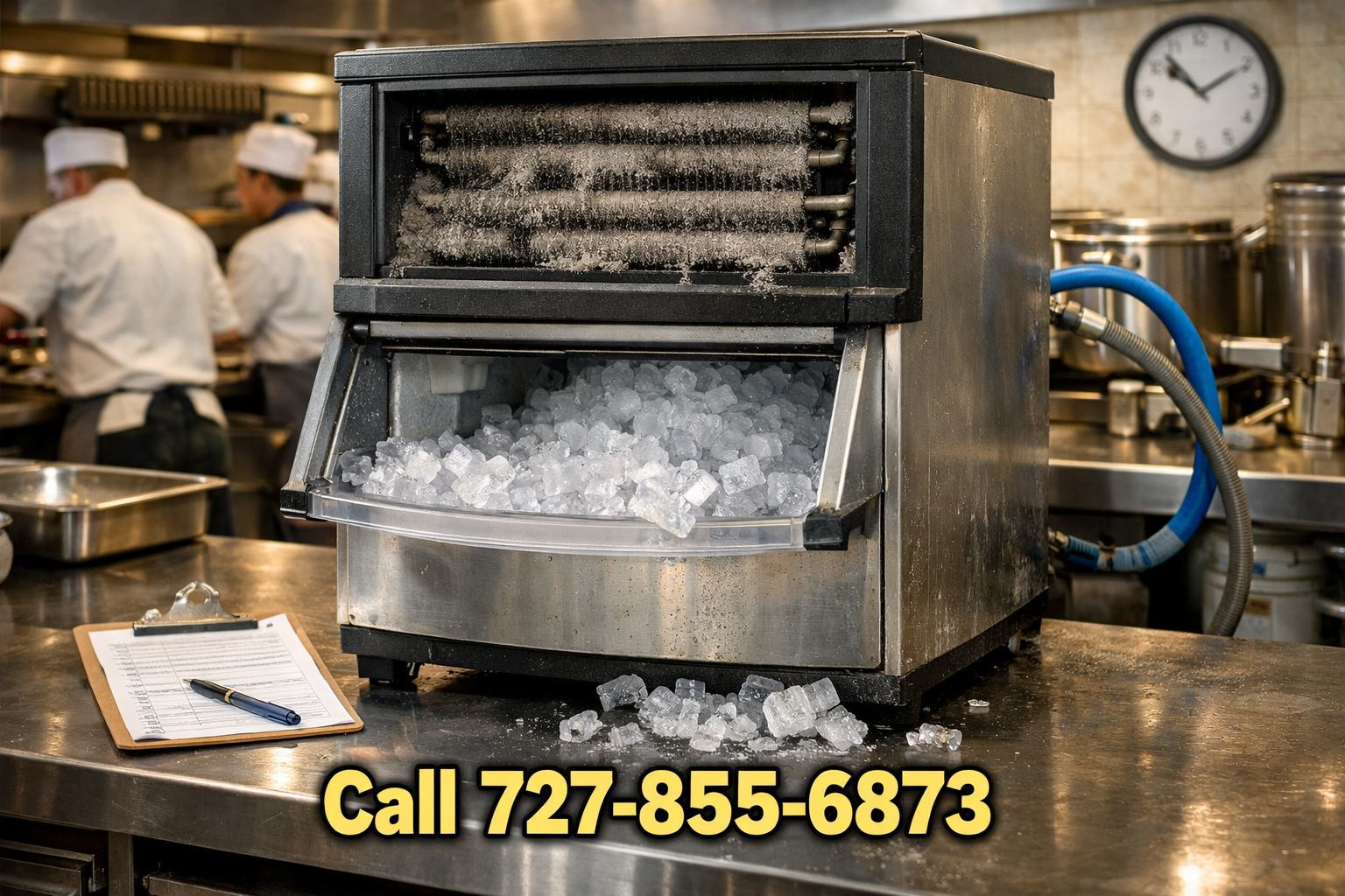 Commercial ice machine in need of service