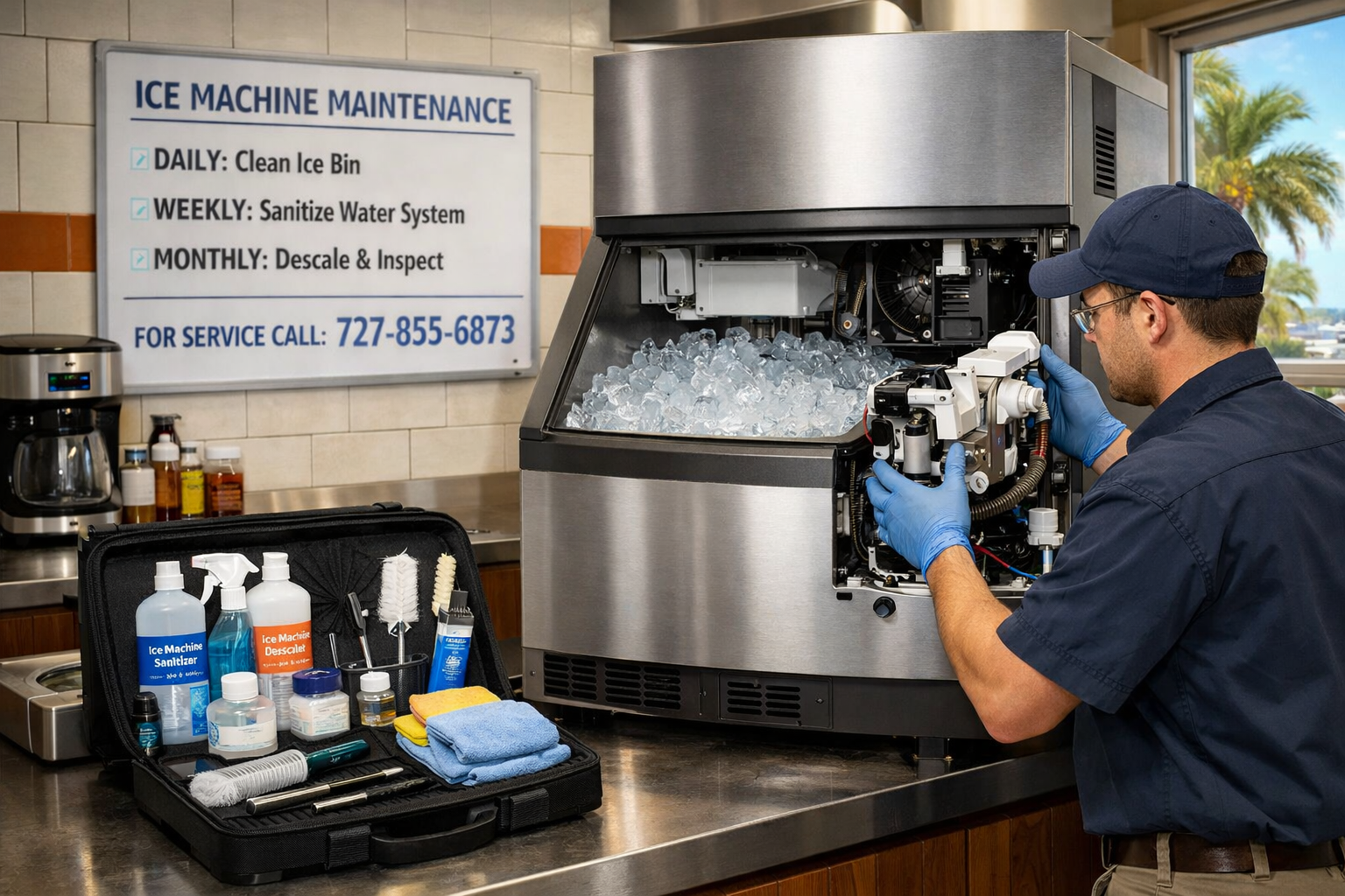 Local Pinellas County commercial ice machine cleaning